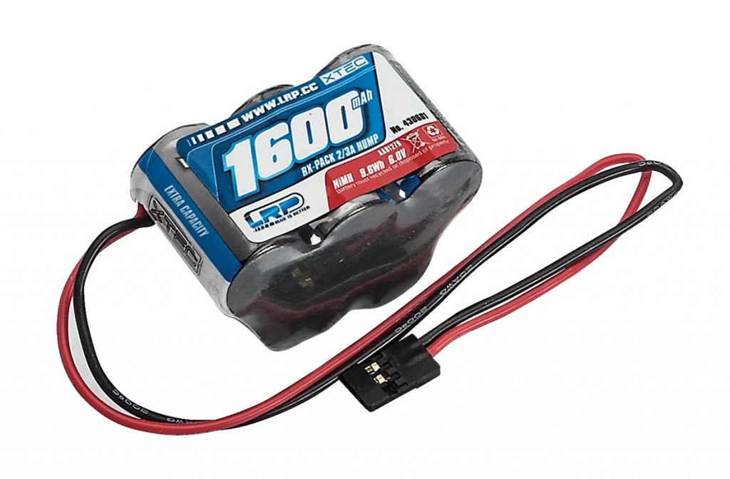 LRP XTEC RX-Pack Straight 2/3A NiMH, 6,0V, 1600 MAh – Empfängerakku Für 1/10 & 1/8 RC-Modelle