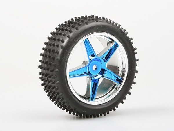 Gumy nalepené – Buggy 1:10, přední, 2ks (Modrý chrom)