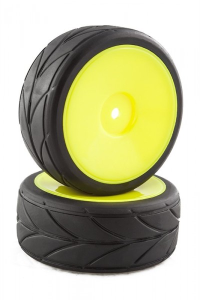 Silniční guma včetně plného žlutého disku, 2ks.