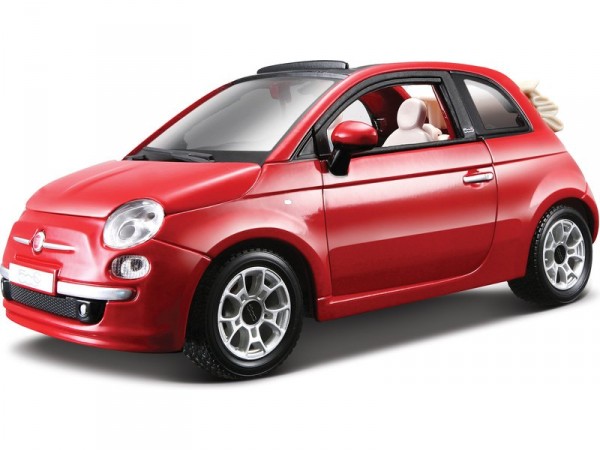 Bburago Fiat 500C Cabriolet 1:24 červená (1)
