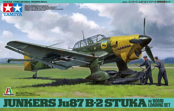 Tamiya 37008 Junkers Ju87 B-2 Stuka w/Bomb Loading Set 1/48 (1)
