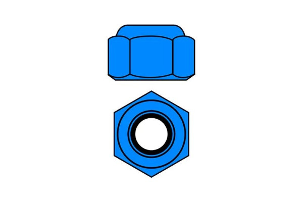 Hliníkové Nylon STOPmatky M4 - modré - 10 ks.