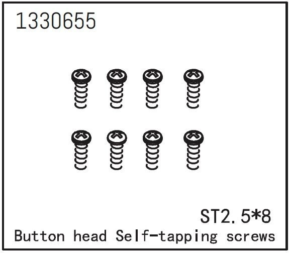 1330655 - Button Head self-tapping Screws ST2.5*8 (8)