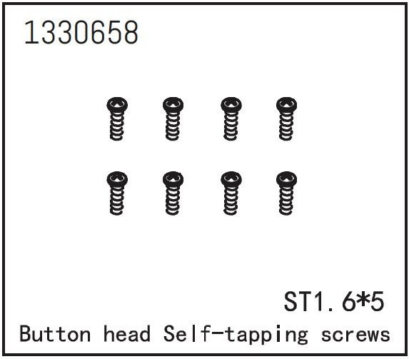 1330658 - Button Head self-tapping Screws ST1.6*5 (8)