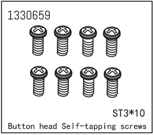1330659 - Button Head self-tapping Screws ST3*10 (8)