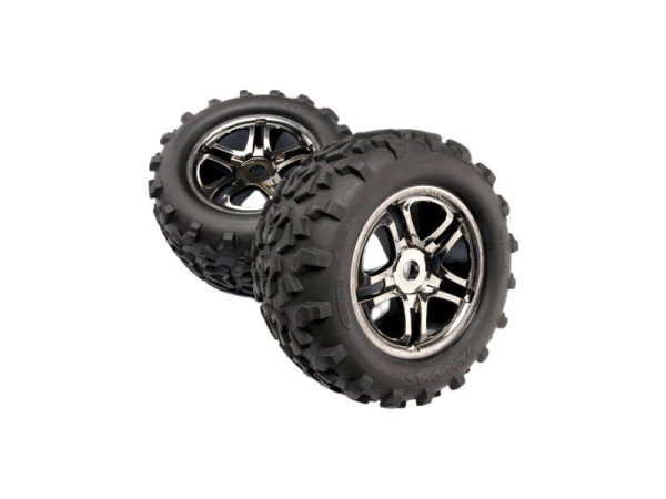 Traxxas kolo 3.8", disk Split Spoke černý chrom, pneu Maxx (2)