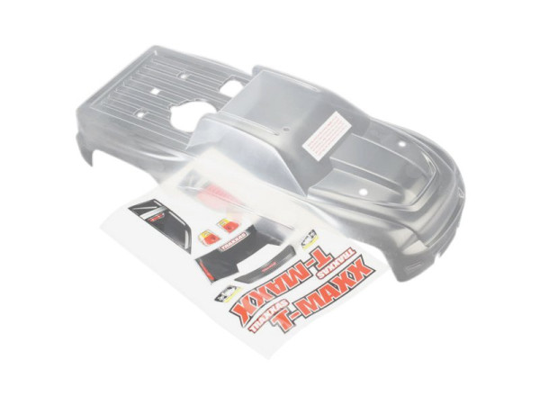 Traxxas karosérie čirá, samolepky: T-Maxx 3.3