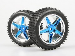 Gumy nalepené – Buggy 1:10, přední, 2ks (Modrý chrom)