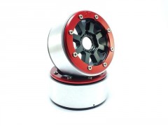 Kovové Beadlock CNC disky Absima Metsafil 1.9 Hammer Black/Red, 2ks