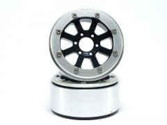 Kovové Beadlock CNC disky Absima Metsafil 1.9 Hammer Black/Silver, 2ks