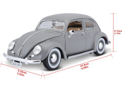 Bburago Volkswagen Käfer-Beetle 1955 1:18 stříbrná
