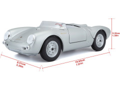 Maisto Porsche 550 A Spyder 1:18 stříbrná
