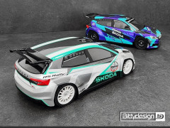 Karoserie čirá ŠKODA Fabia RS Rally2 1/10 rally 190mm, tvrdá 1,2 mm