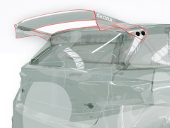 Čiré náhradní křídlo pro ŠKODA Fabia RS Rally2 1/10, extra tvrdé 1,5 mm