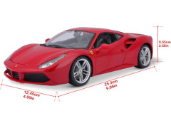 Bburago Ferrari 488 GTB 1:18 červená